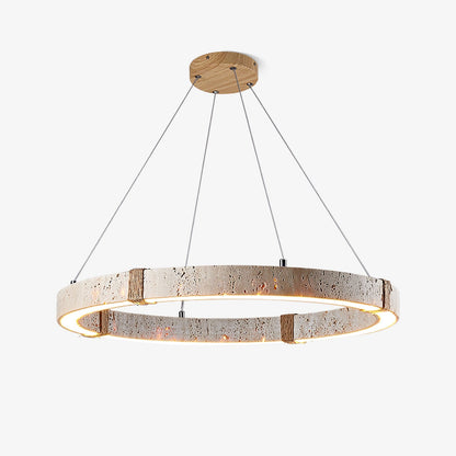 Travertine And Wood Calm Ambience Pendant Light