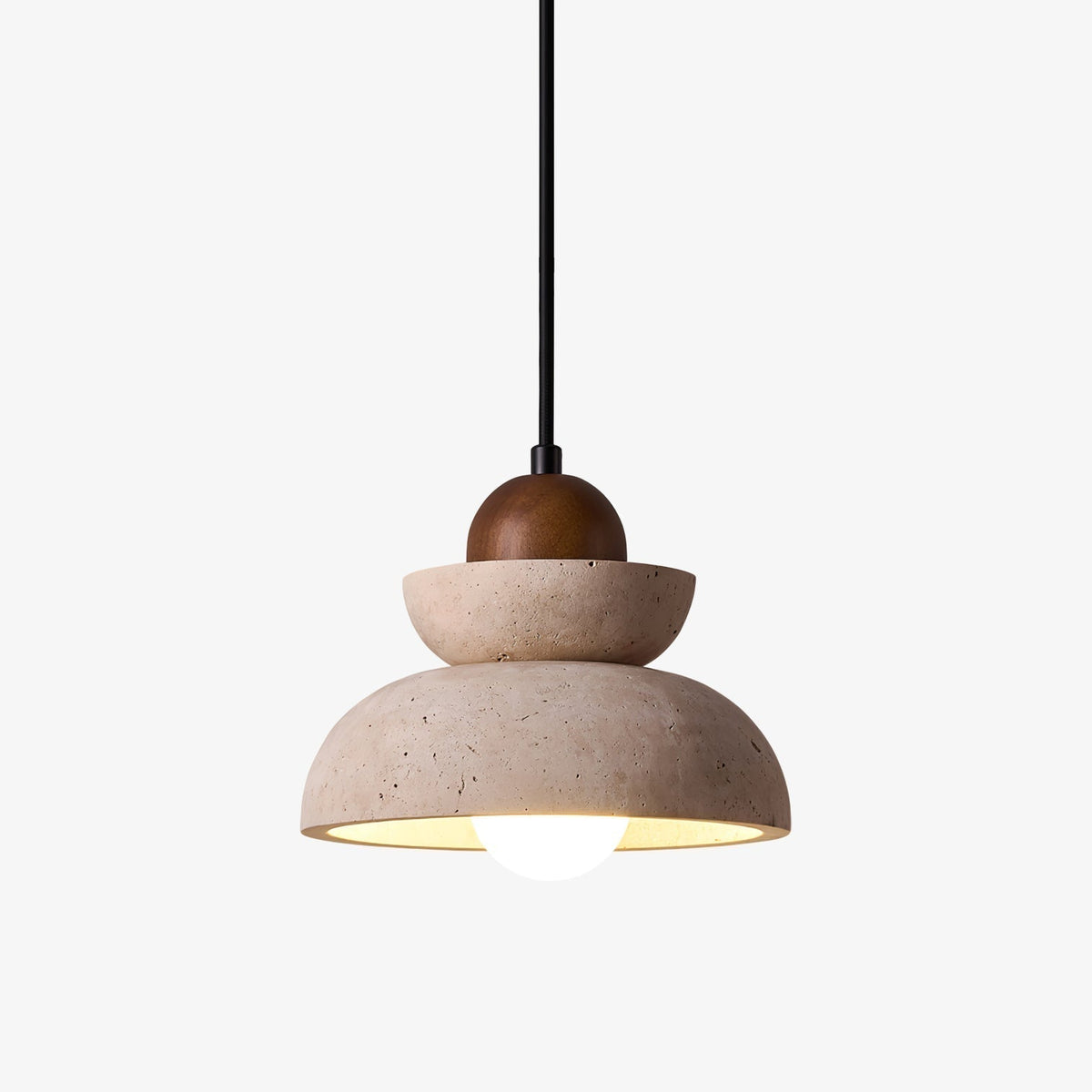 Yellow Travertine Tiered Bell Pendant Light For Warm Ambiance