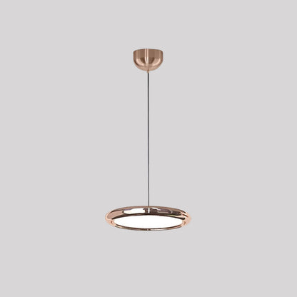Metal Pendant Light With Acrylic Shade Circular Minimalist