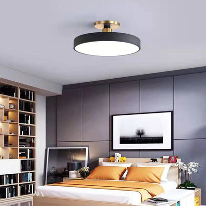Black White Gold Dusty Blue Slim Round Flush Mount Ceiling Light