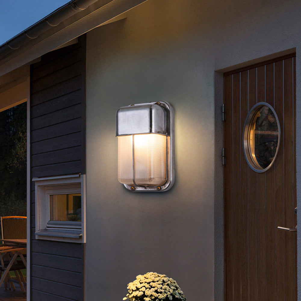 Metal And Glass Premium Geometric Outdoor Wall Light
