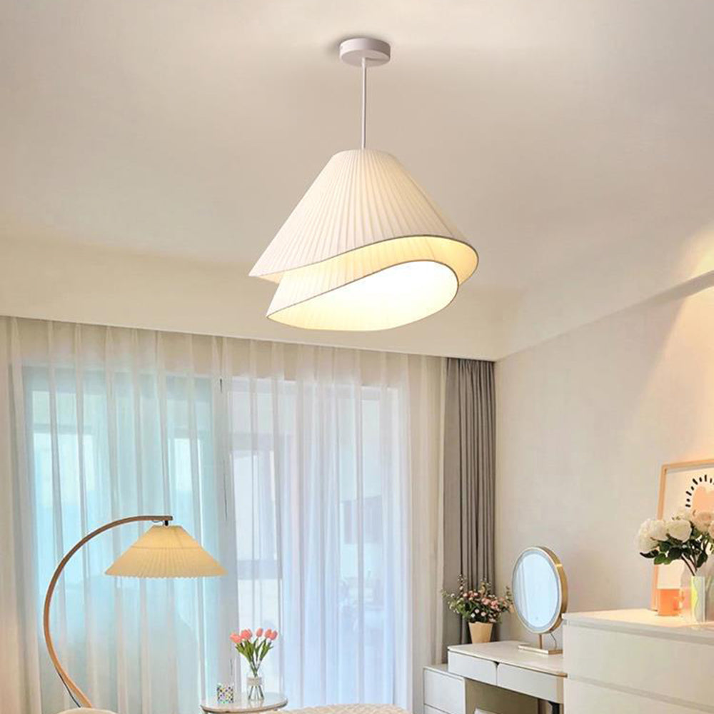 Soft Glow LED Pendant Light With Layered Fabric