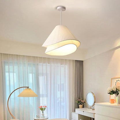 Soft Glow LED Pendant Light With Layered Fabric
