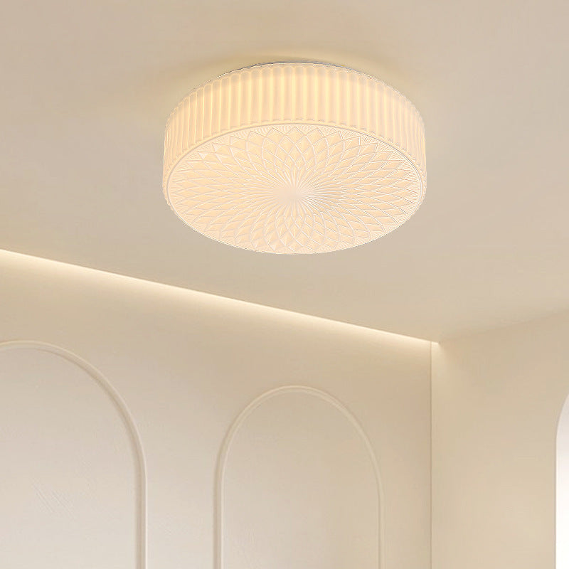 Ceiling Light Flush Mount LED Glass Cream For Bedroom And Study