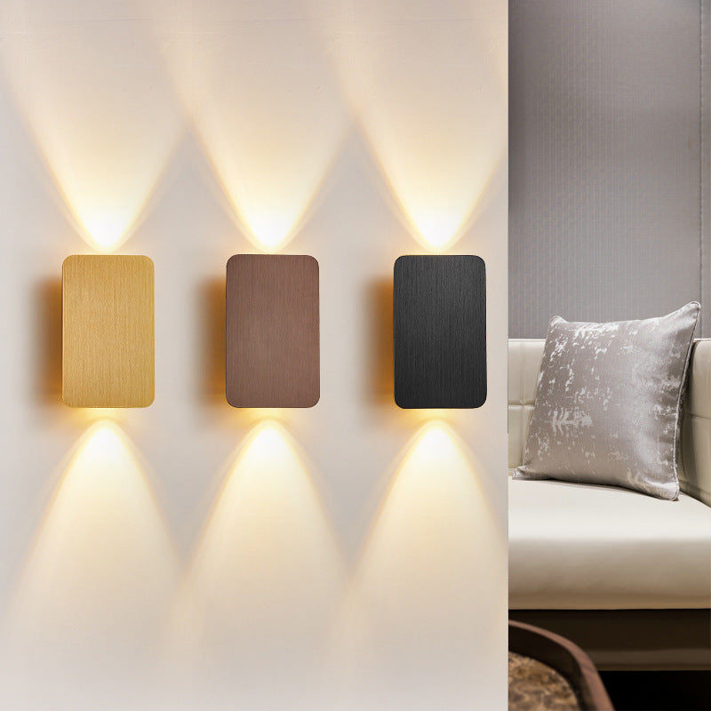 Metal Finishes Wall Light Contemporary Rectangular