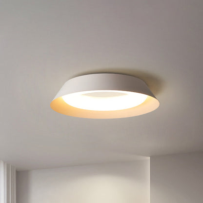 Nordic White Flush Mount Ceiling Light With Acrylic Shade Metal