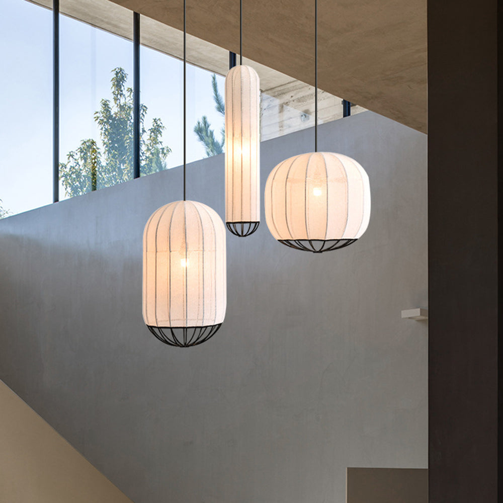 Vintage French Vibe Fabric Pendant Light With Soft Diffuser