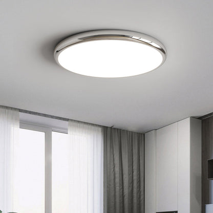 White Metal Bedroom Flush Mount Ceiling Light Retro Elegant Round