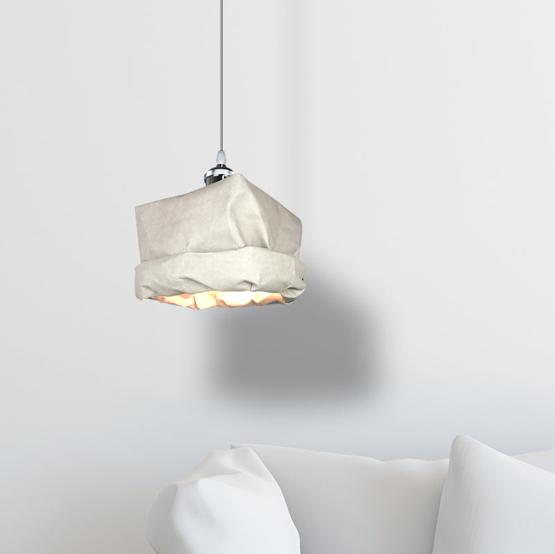 Durable Metal Paper Blend Vintage Cup Pendant Light