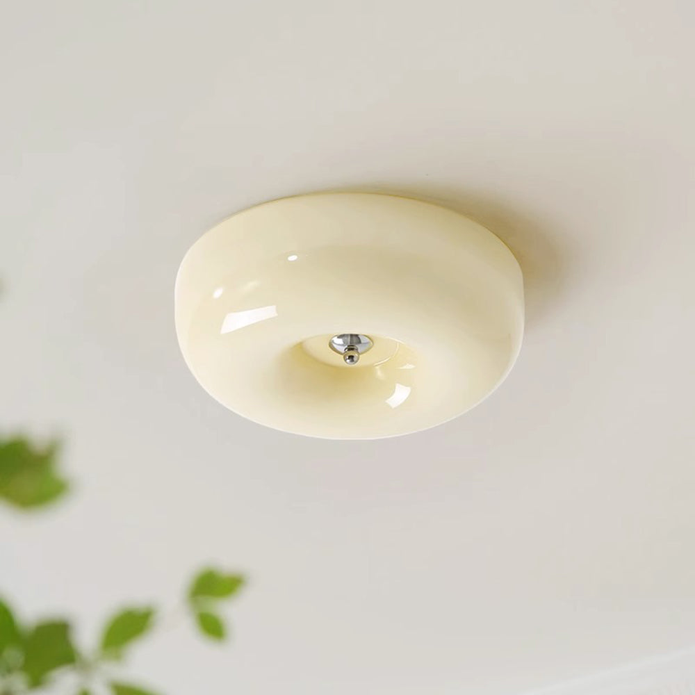 Bedroom And Living Spaces Glass Ceiling Light Cream