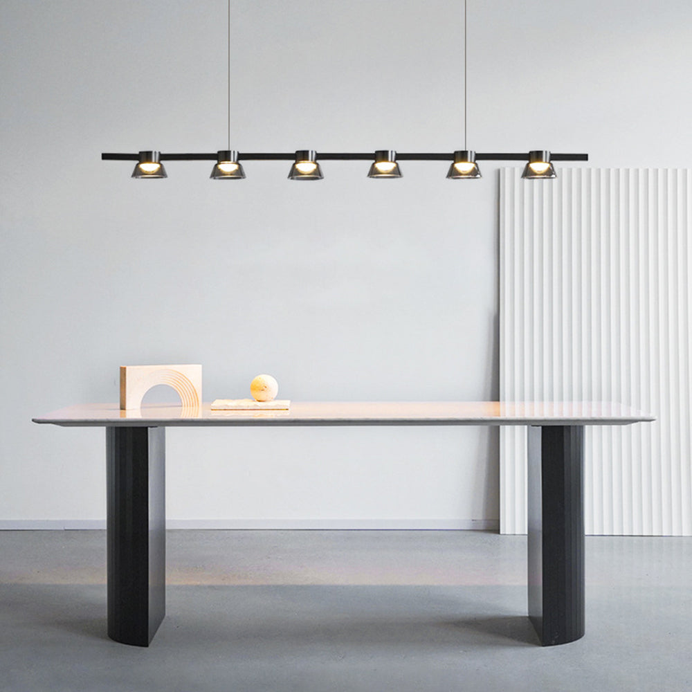 Modern Black Linear Metal Pendant Light For Ambient Lighting