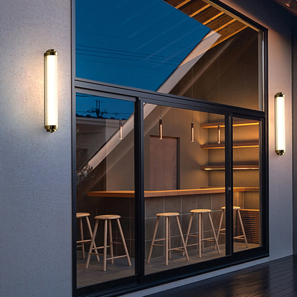 Minimalist Ray Metal Finish Outdoor Cylindrical Wall Light IP65