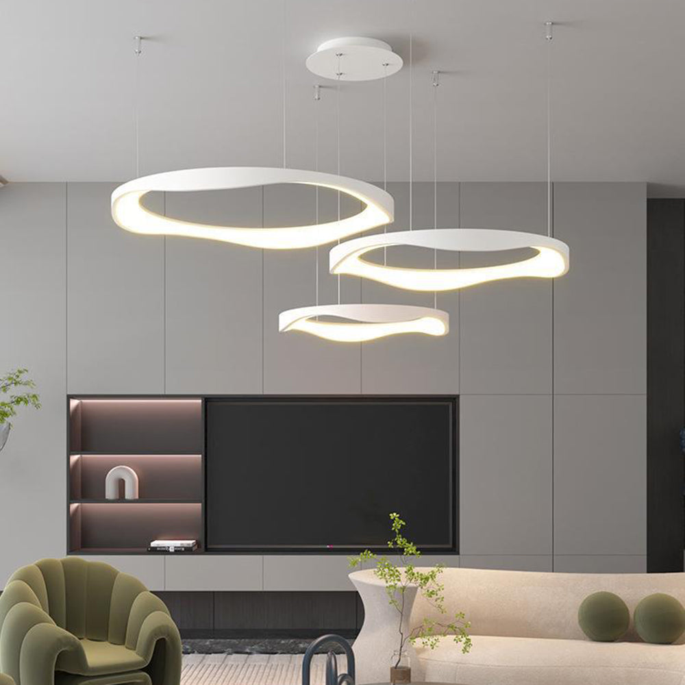 Black Or White Modern Round Pendant Light For Dining Room