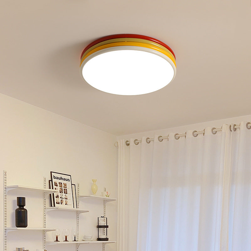 Modern LED Flush Mount Ceiling Light For Living Room And Bedroom in Red