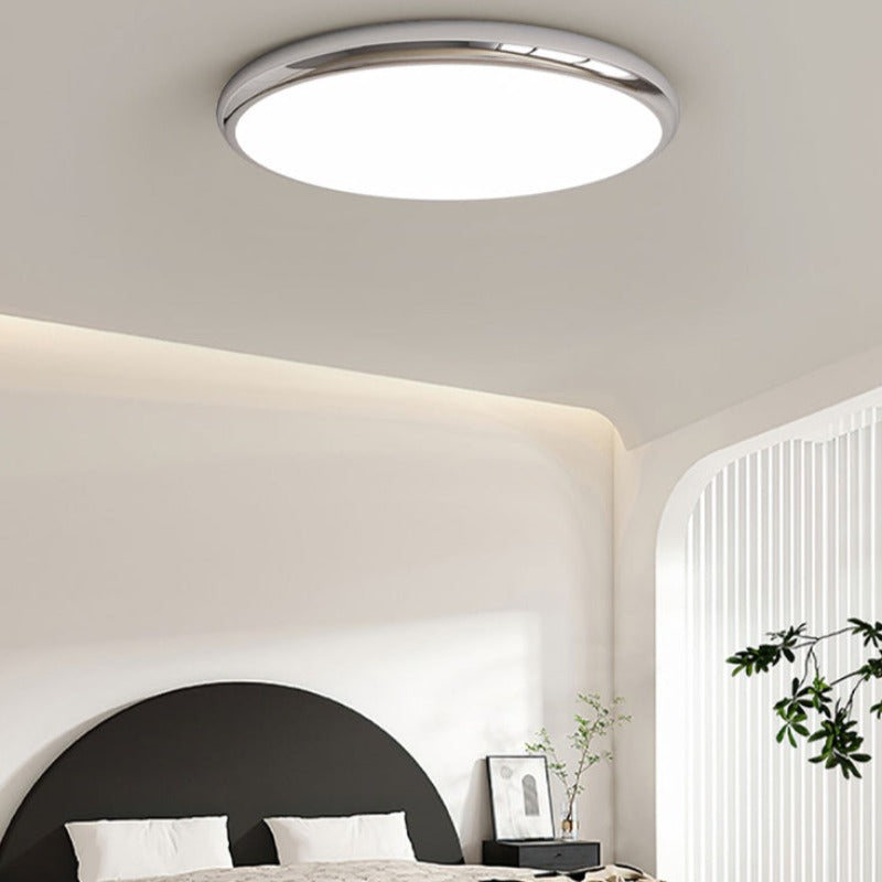 White Metal Bedroom Flush Mount Ceiling Light Retro Elegant Round