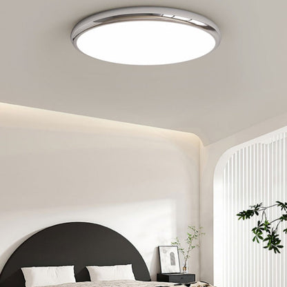 White Metal Bedroom Flush Mount Ceiling Light Retro Elegant Round
