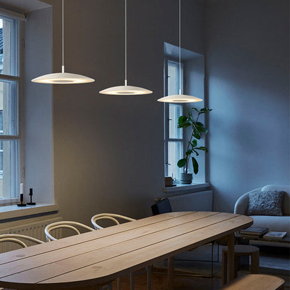 Dimmable Contemporary White Nickel Pendant Kitchen Light