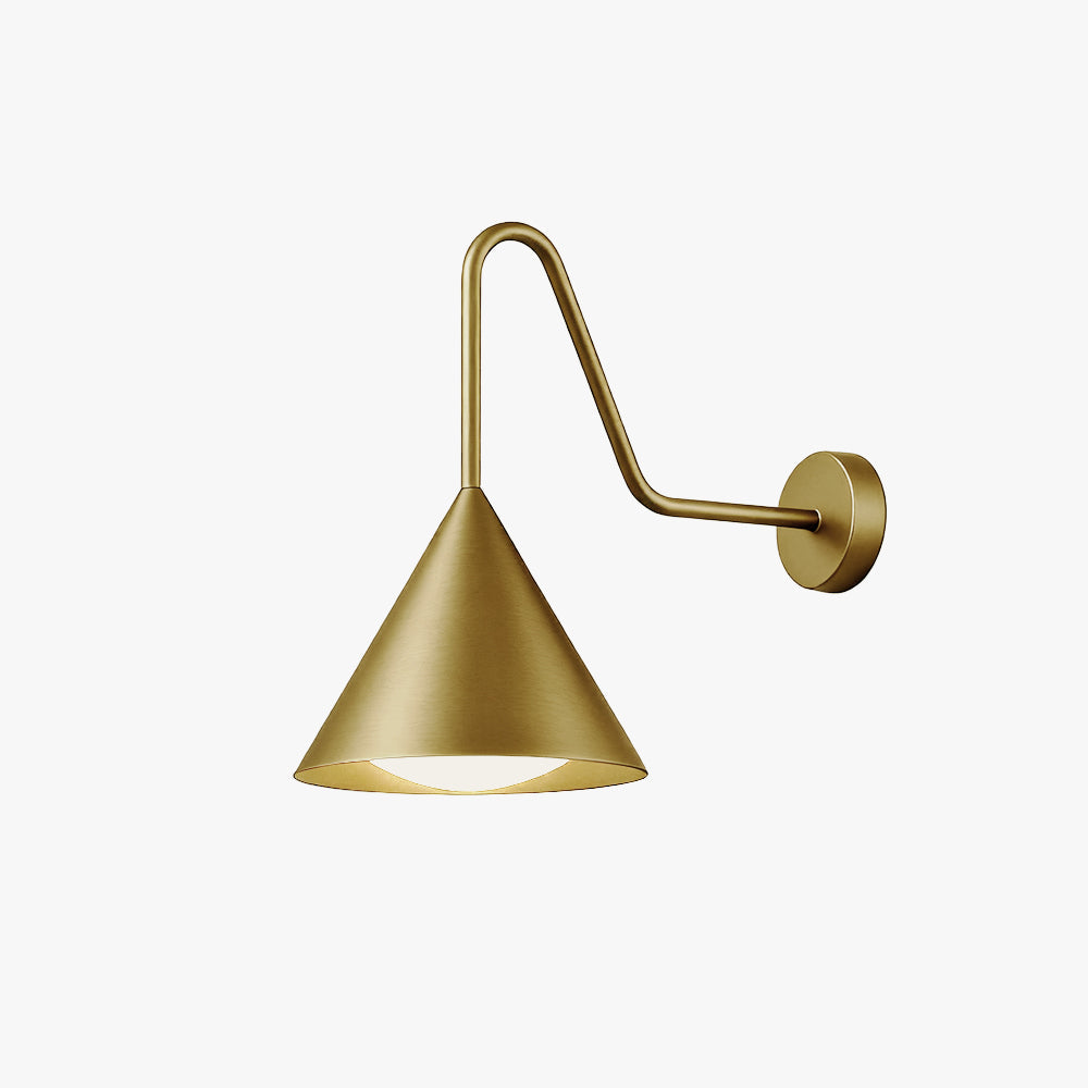 Black Gold IP65 Waterproof Minimalist Outdoor Metal Cone Light