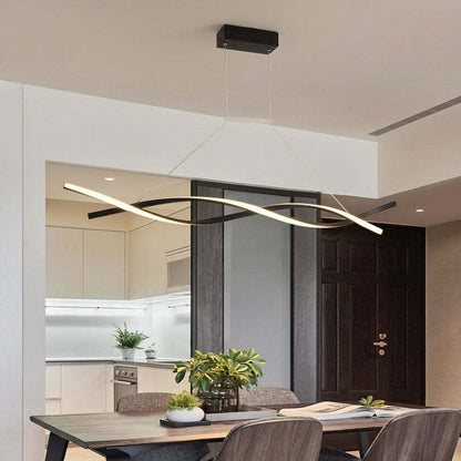 Pendant Light Durable Metal Linear Double Wave