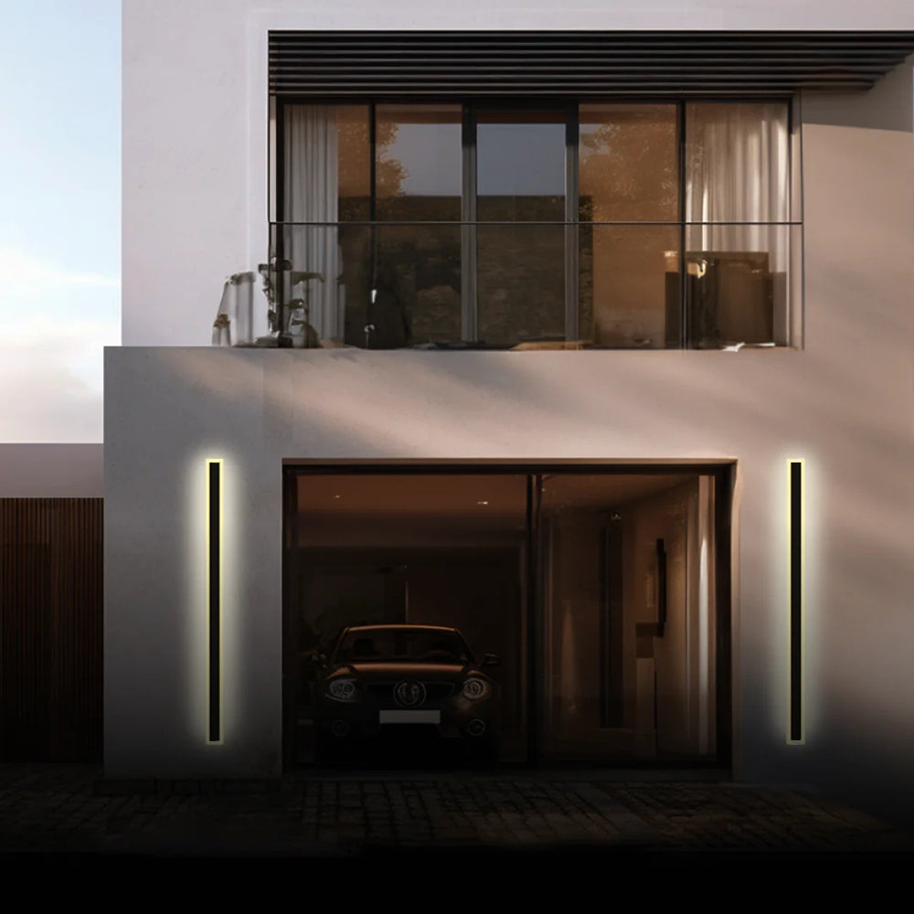 LED Matte Black Finish Linear Outdoor Wall Light