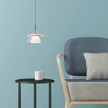 Warm Glow Ceramic Pendant Light for Living Room