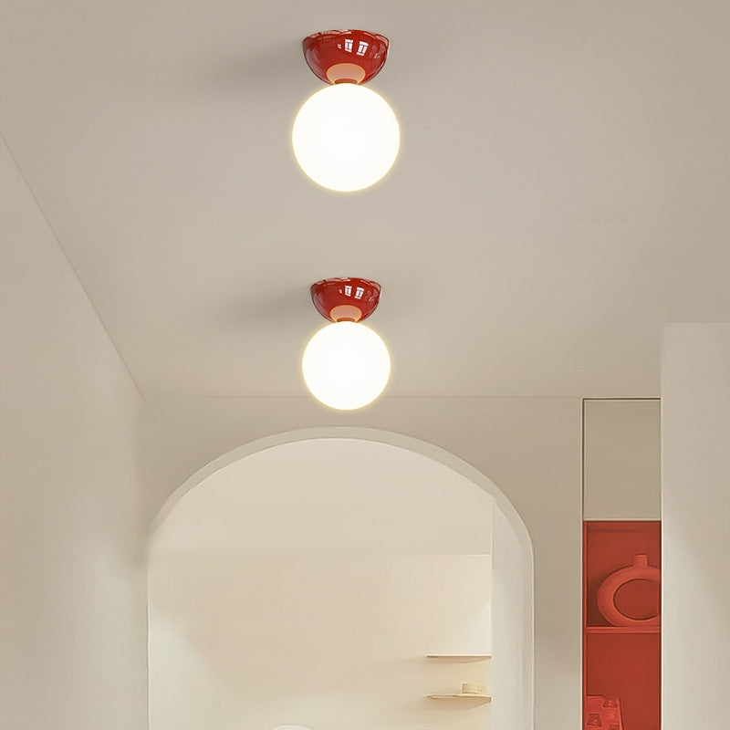 Warm White Bedroom Flush Mount Aurora Glass And Metal Ceiling Light