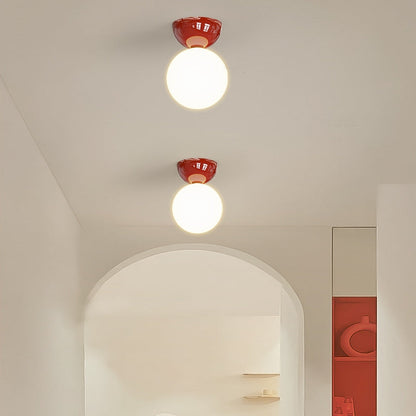 Warm White Bedroom Flush Mount Aurora Glass And Metal Ceiling Light