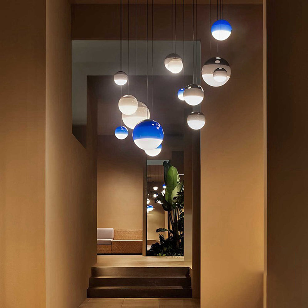 Vibrant Living Rooms Colorful Glass Pendant Light