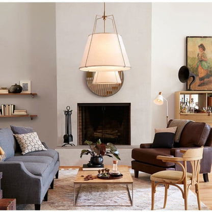 Soft Ambient Glow Conical Fabric Pendant Light