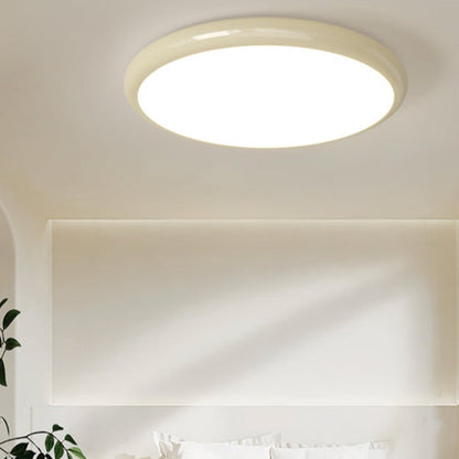 White Metal Bedroom Flush Mount Ceiling Light Retro Elegant Round