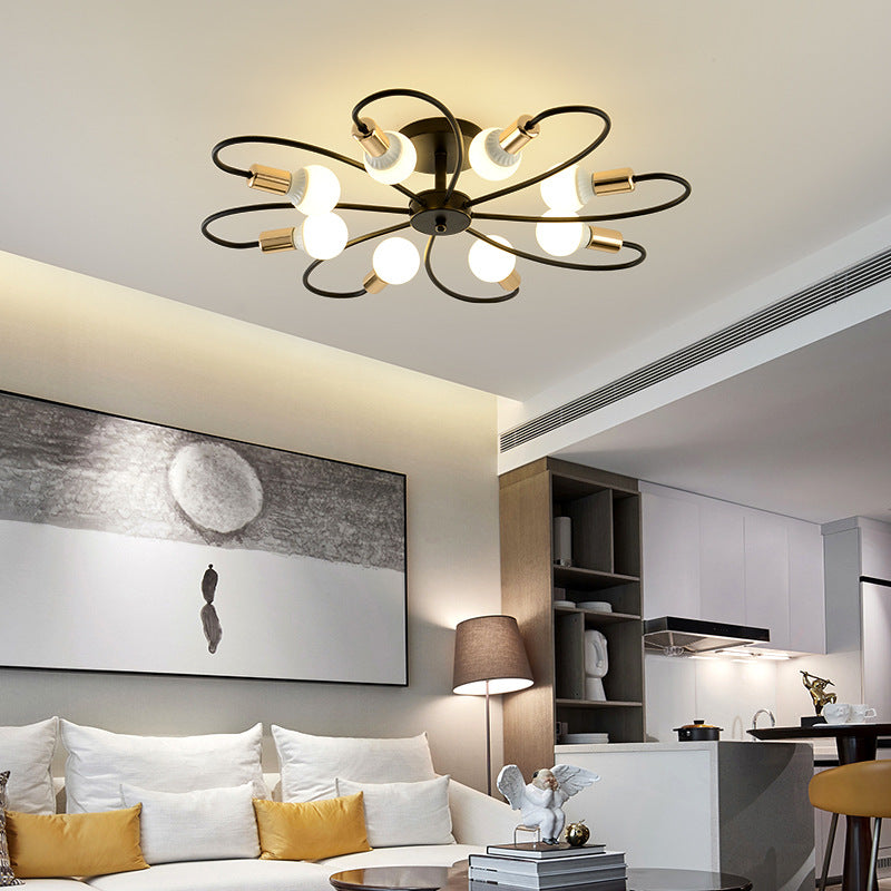 Metal Black Gold Glass Bubbles Flush Mount Ceiling Light Aurelia