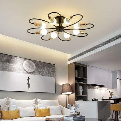 Metal Black Gold Glass Bubbles Flush Mount Ceiling Light Aurelia