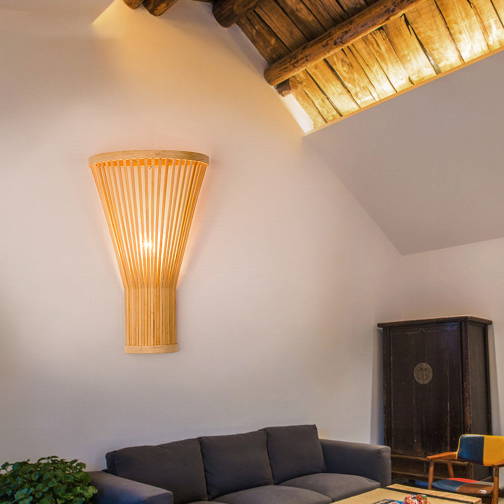 Wall Mounted Rattan Led Bedside Lamp For Bedroom