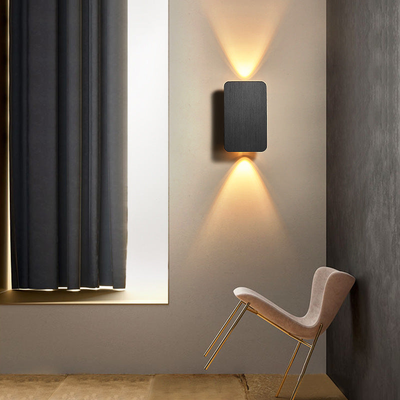 Metal Finishes Wall Light Contemporary Rectangular