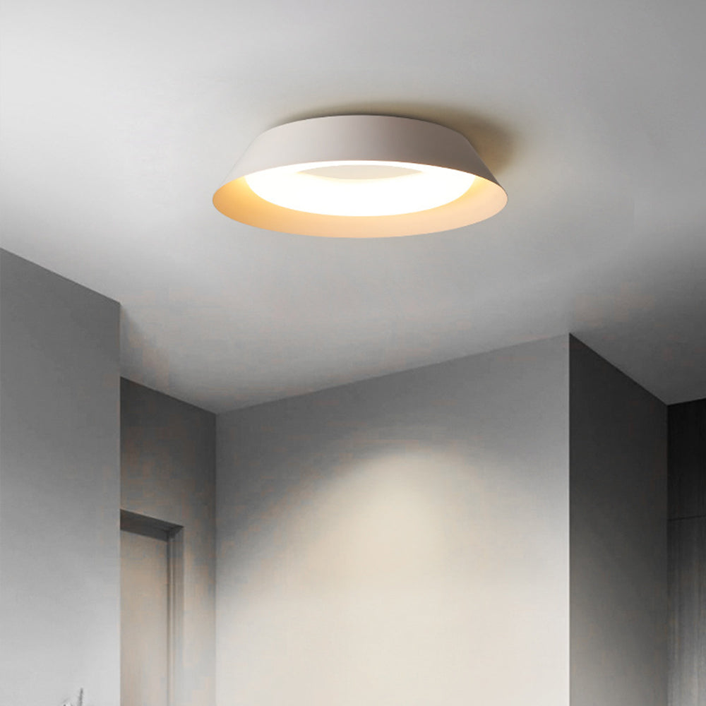 Nordic White Flush Mount Ceiling Light With Acrylic Shade Metal