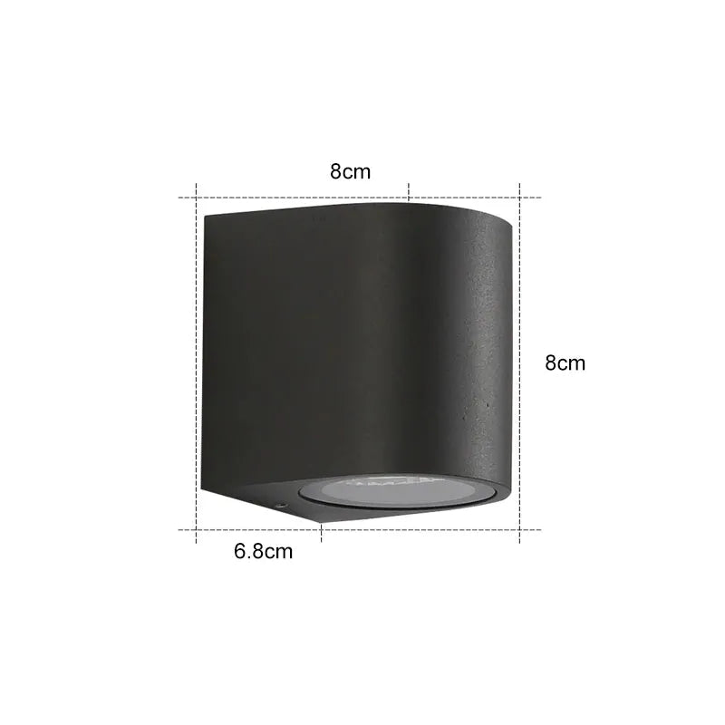 Outdoor Wall Light With LED Minimalist Black Metal Square
