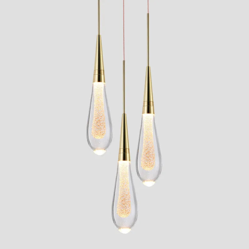 Ambient Glow Gold Crystal Pendant Light