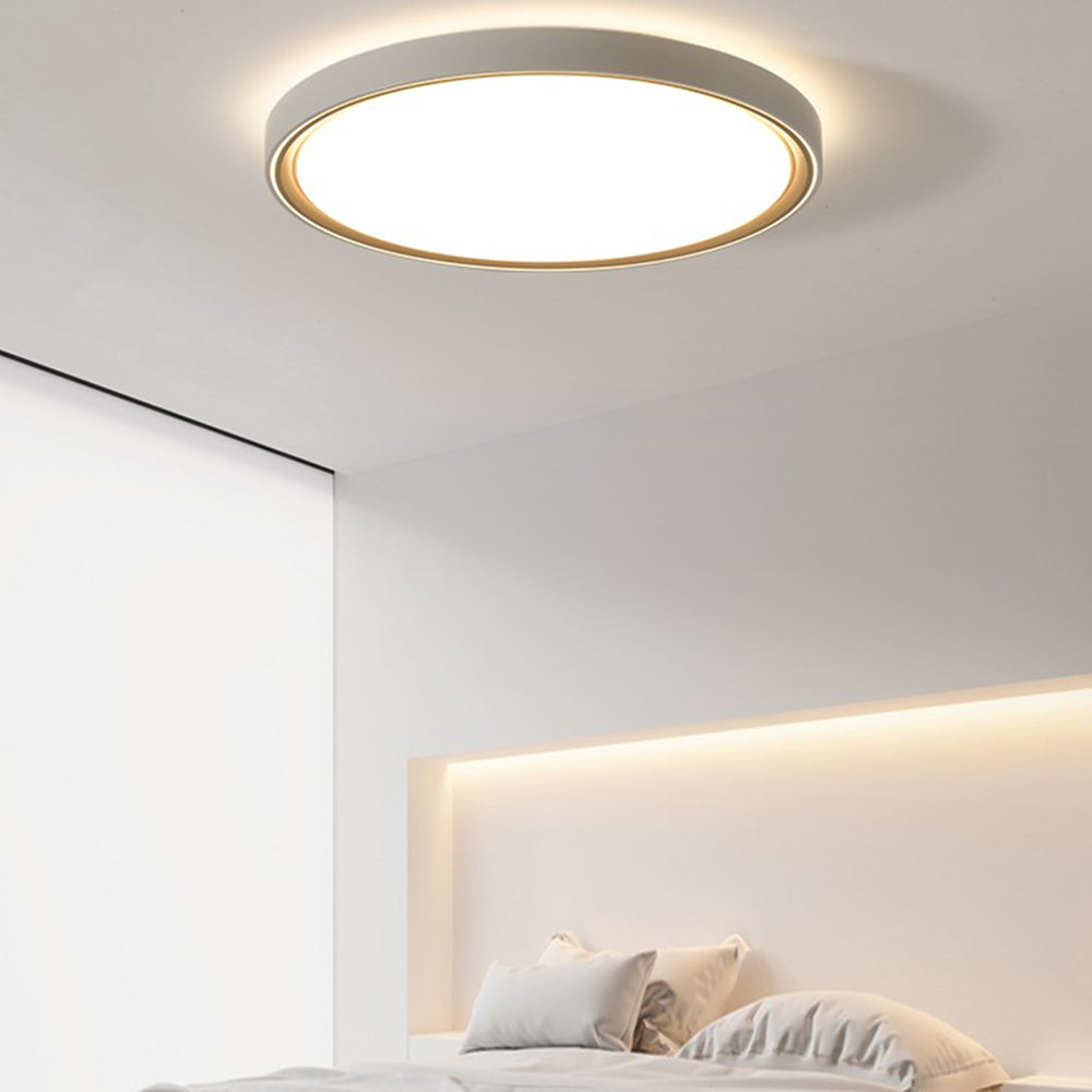 Metal Flush Mount Ceiling Light Round Square Gold Minimalist