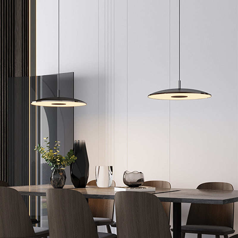 Dimmable Contemporary White Nickel Pendant Kitchen Light