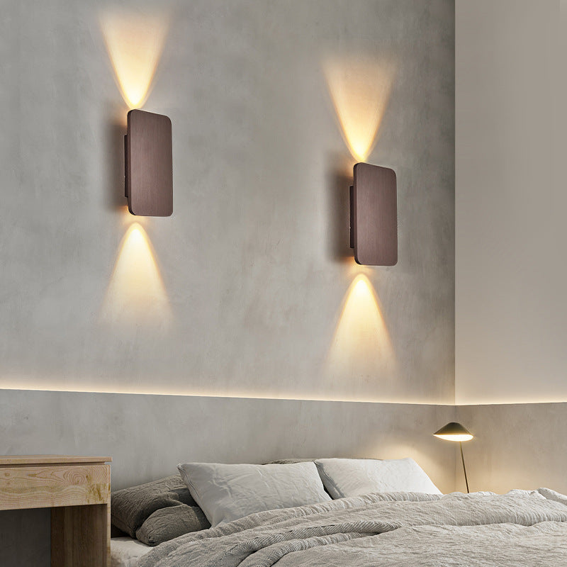 Metal Finishes Wall Light Contemporary Rectangular