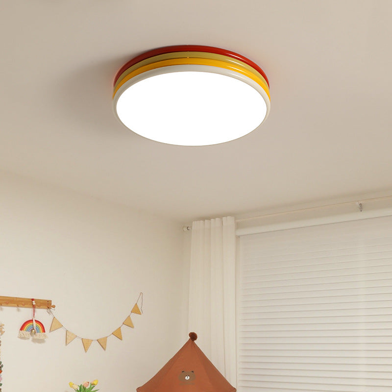 Modern LED Flush Mount Ceiling Light For Living Room And Bedroom in Red