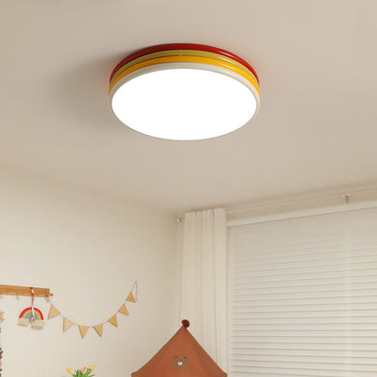 Modern LED Flush Mount Ceiling Light For Living Room And Bedroom in Red