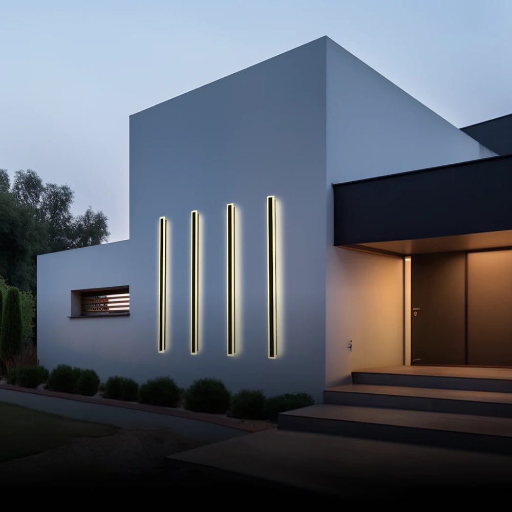 LED Matte Black Finish Linear Outdoor Wall Light