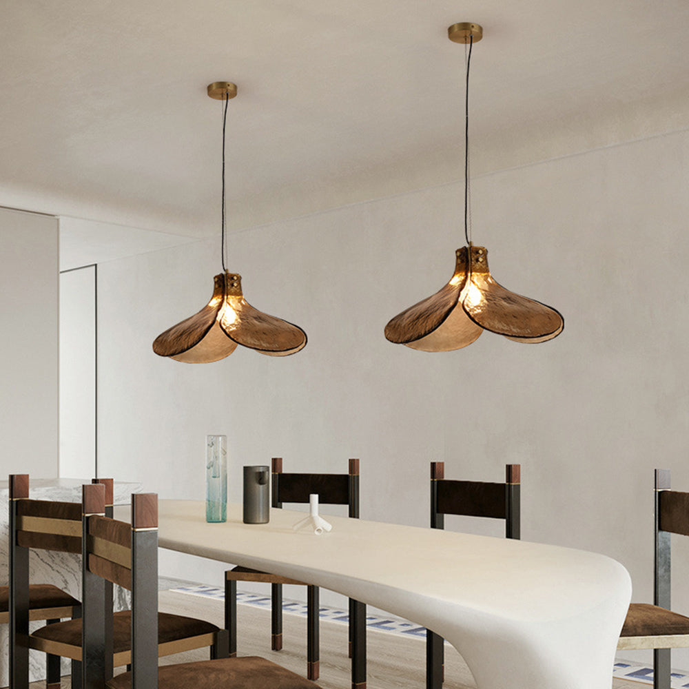 Flower LED Glow Glass Adjustable Pendant Light