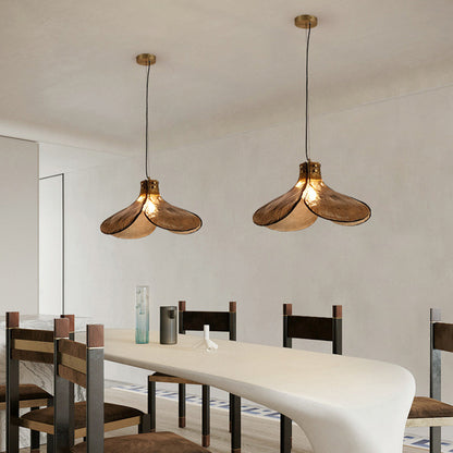 Flower LED Glow Glass Adjustable Pendant Light
