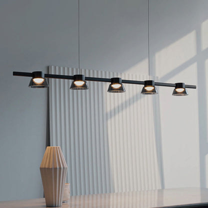 Modern Black Linear Metal Pendant Light For Ambient Lighting