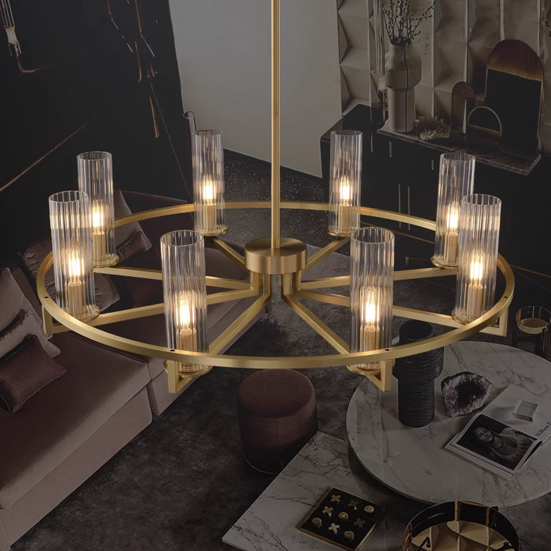 Pendant Light With Warm Glow In Modern Glass And Metal