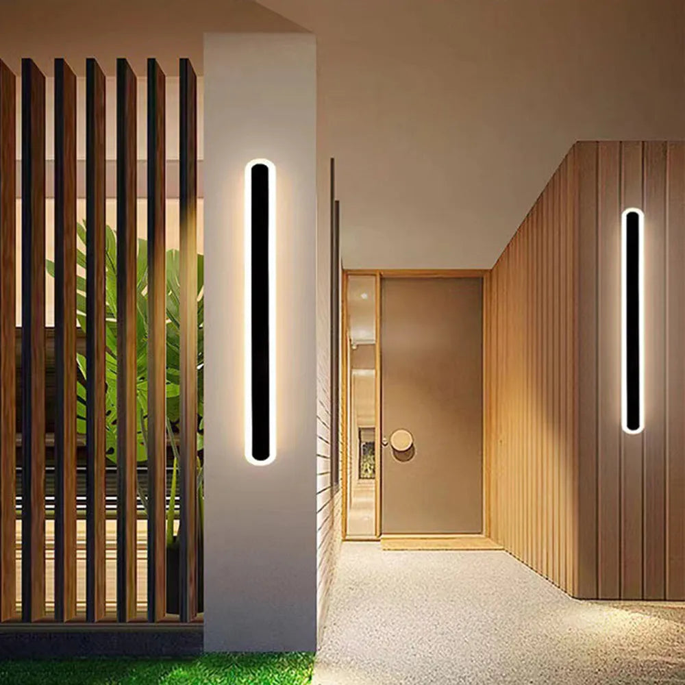 Waterproof Outdoor Minimalist Linear Oval Wall Light