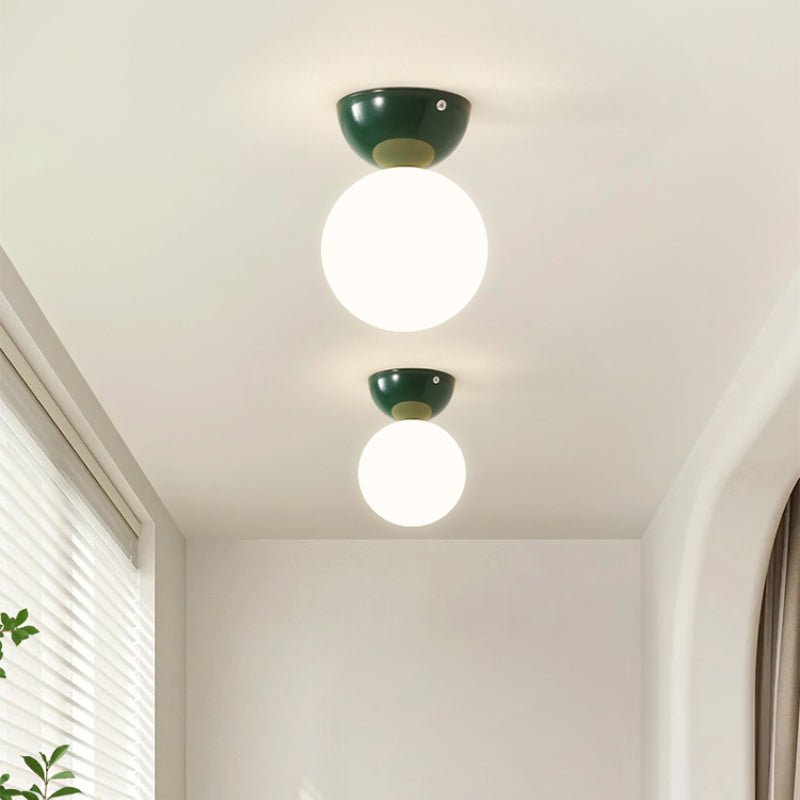 Warm White Bedroom Flush Mount Aurora Glass And Metal Ceiling Light