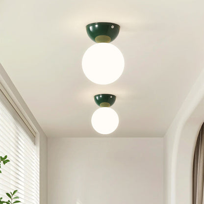 Warm White Bedroom Flush Mount Aurora Glass And Metal Ceiling Light